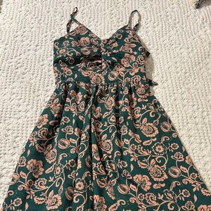 Floral Green and Pinkish Women's Dress, cupshe